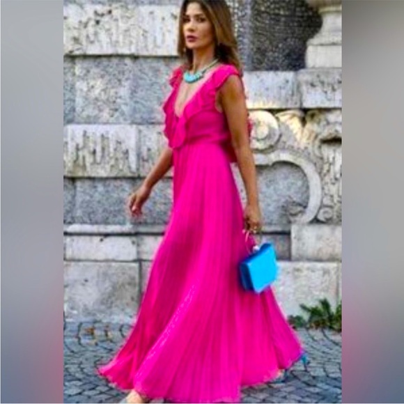 ZARA Elegant Fushia Maxi Dress **Firm on Price** - Picture 1 of 7